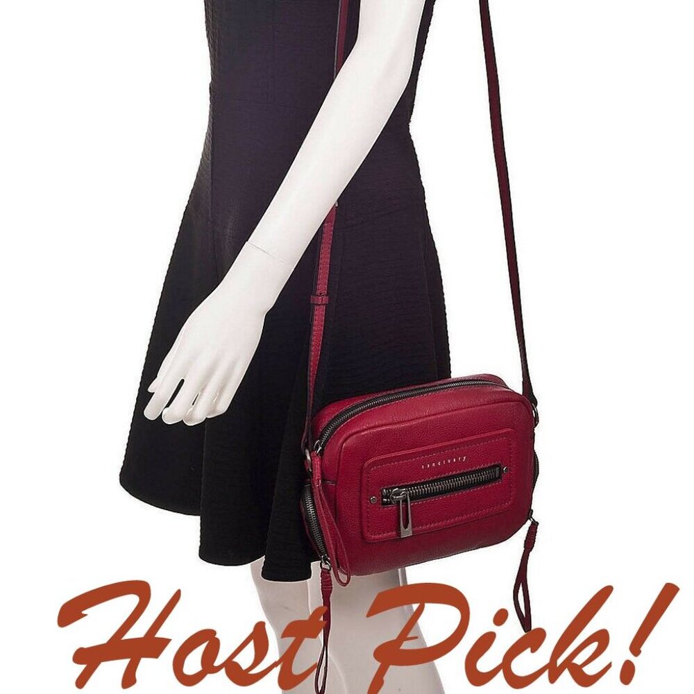 Sanctuary HERO New Leather Crossbody X-body Shoulder Handbag RED/Beet 🎉HP🎉